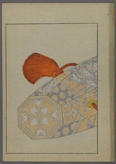 Japanse speelgoed, uit Unai no tomo (Vrienden van een kind) door Shimizu Seifu, 1891-1923. Achthoekige container (mogelijk een trommel). door Shimizu Seifu